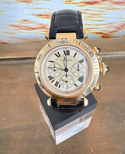 Cartier pasha chronograph 18k - cartier,